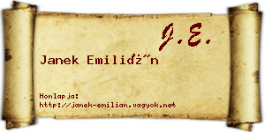Janek Emilián névjegykártya